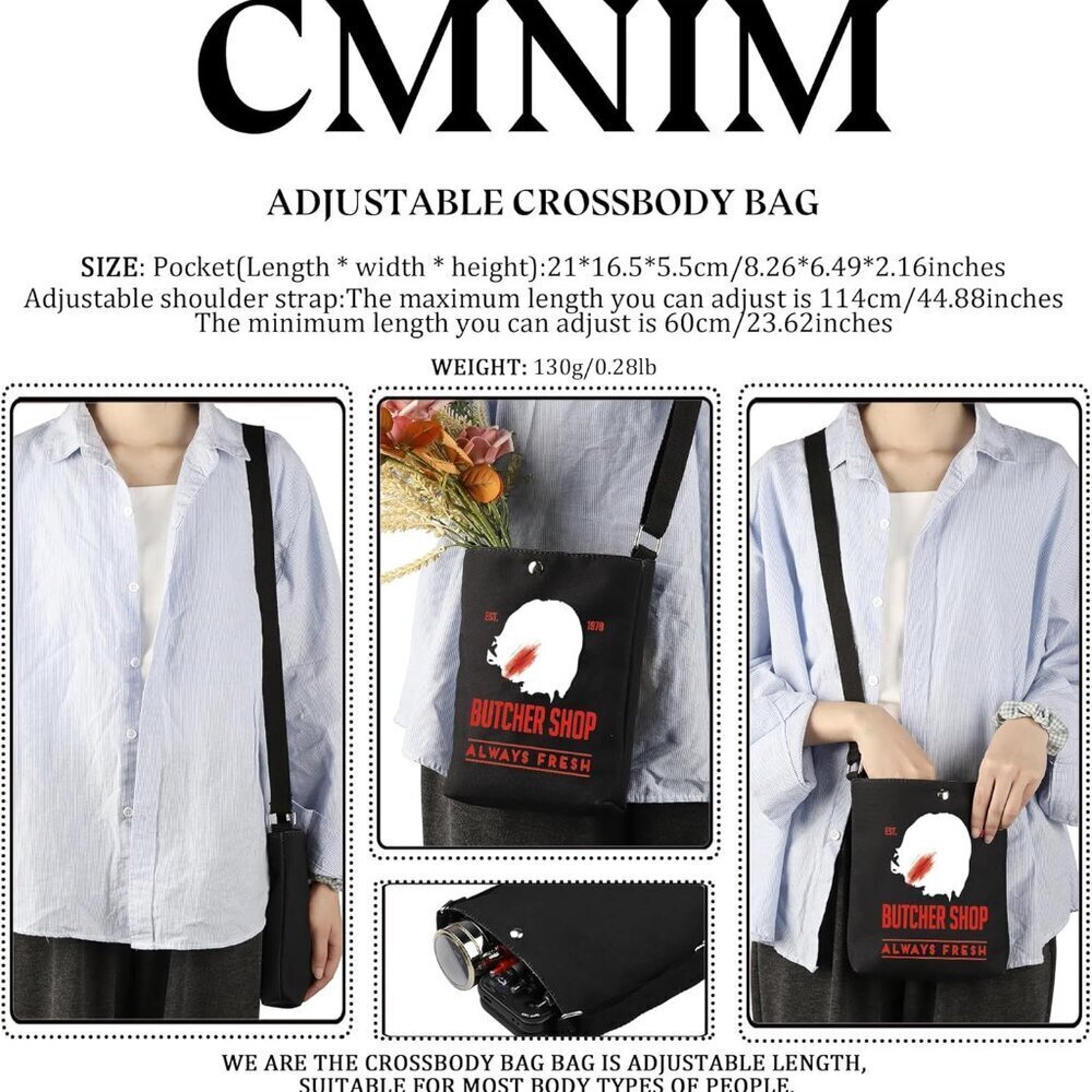 Horror TV Show Inspired Butcher Shop Crossbody Bag Unisex Gift - Picture 2 of 7